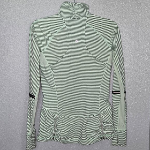 Lululemon Race With Grace 1/2 Zip - 6 Mini Hyper Stripe Fresh Teal / Fresh Teal - Picture 5 of 7
